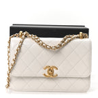 Calfskin Quilted Perfect Fit Flap White