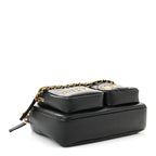 Calfskin Quilted Small Camera Case Black