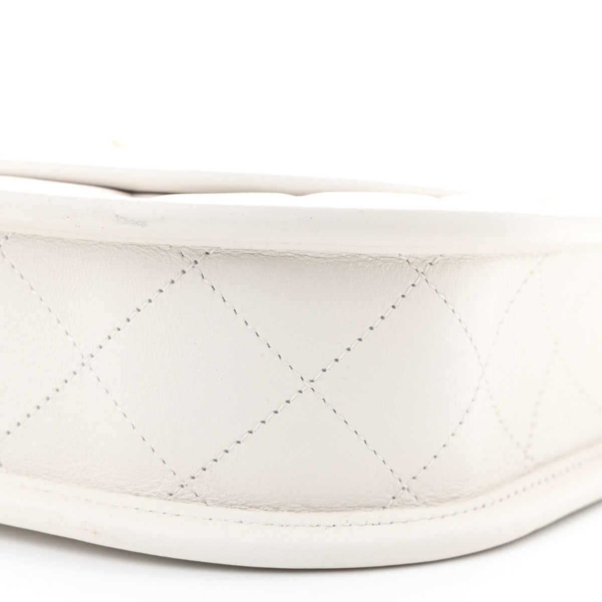 Calfskin Quilted Small Hobo White