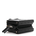 Calfskin Quilted Small Studded Square Vanity Case Black