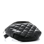Calfskin Quilted Uniform Waist Belt Bag Black