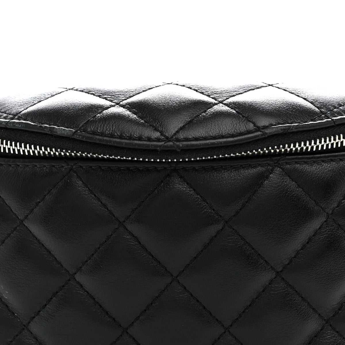 Calfskin Quilted Uniform Waist Belt Bag Black
