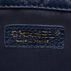 Calfskin Quilted XXL Travel Flap Bag Navy