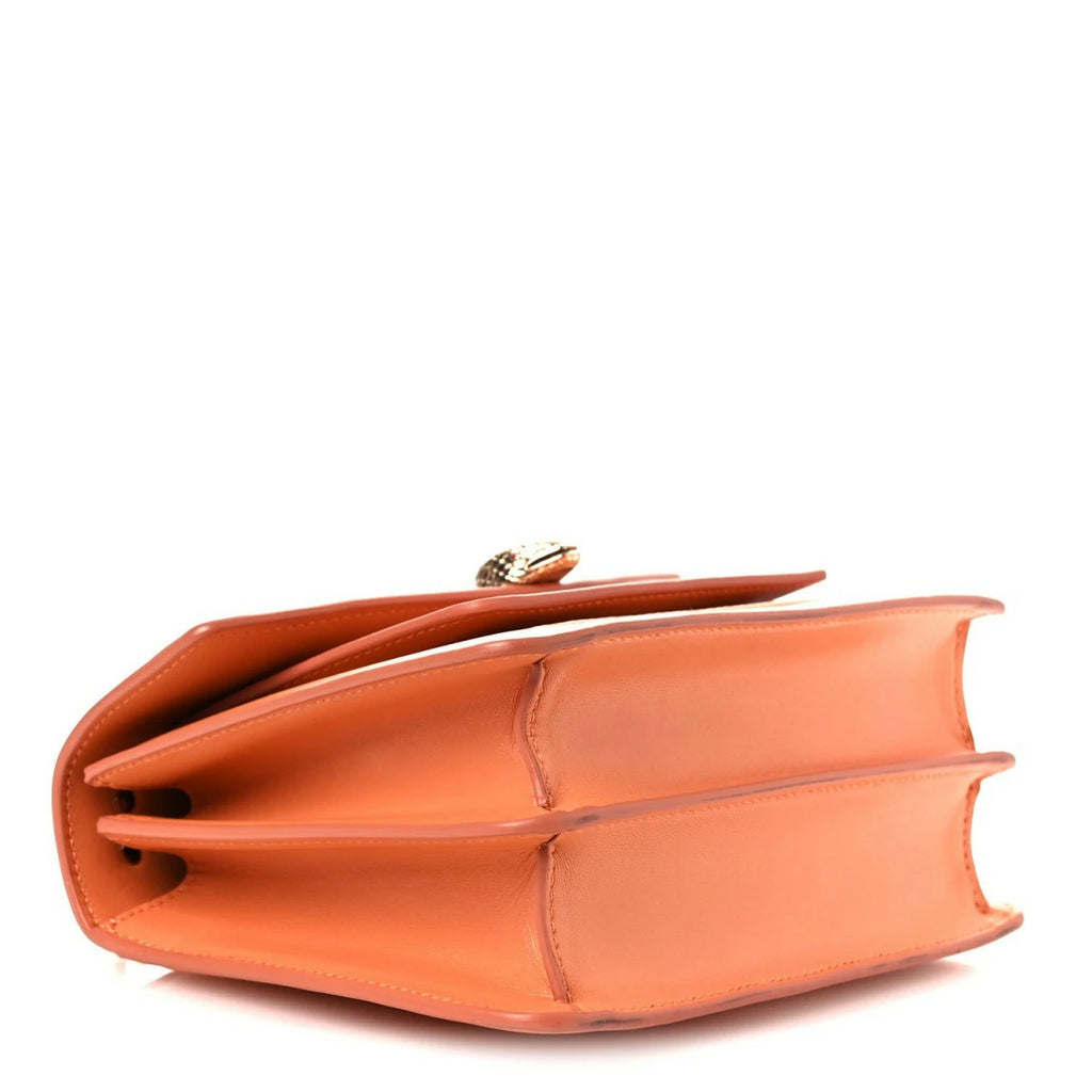 Calfskin Serpenti Forever Maxi Chain Crossbody Bag Orange