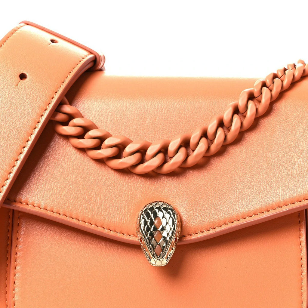 Calfskin Serpenti Forever Maxi Chain Crossbody Bag Orange