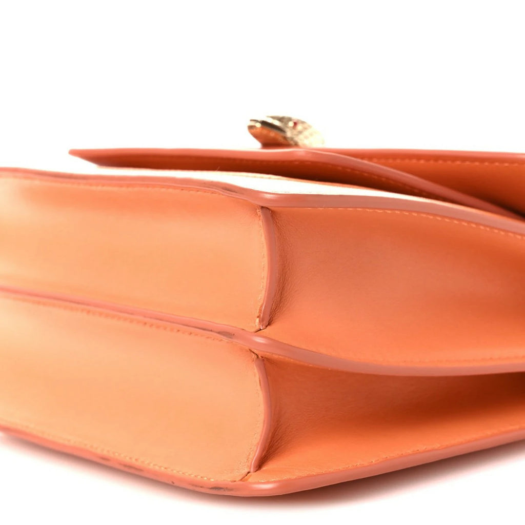 Calfskin Serpenti Forever Maxi Chain Crossbody Bag Orange