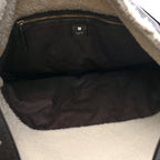Calfskin Shearling Large Voyou Bag Chocolate