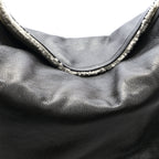 Calfskin Shearling Large Voyou Bag Chocolate