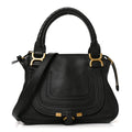 Calfskin Small Marcie Satchel Black