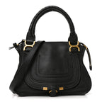 Calfskin Small Marcie Satchel Black