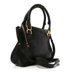Calfskin Small Marcie Satchel Black