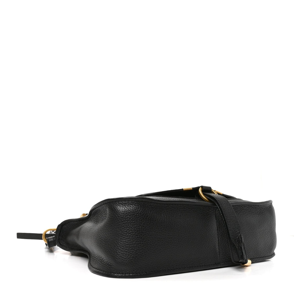Calfskin Small Marcie Satchel Black