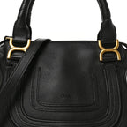 Calfskin Small Marcie Satchel Black