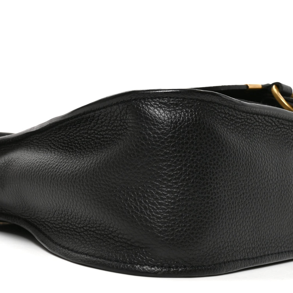 Calfskin Small Marcie Satchel Black