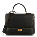 Calfskin Small Money Top Handle Handbag Brown