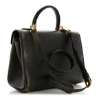 Calfskin Small Money Top Handle Handbag Brown