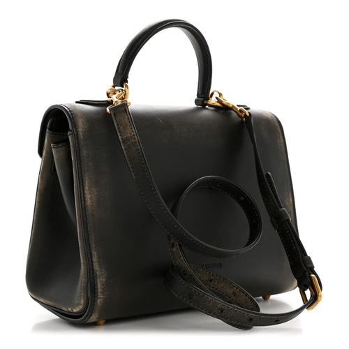 Calfskin Small Money Top Handle Handbag Brown