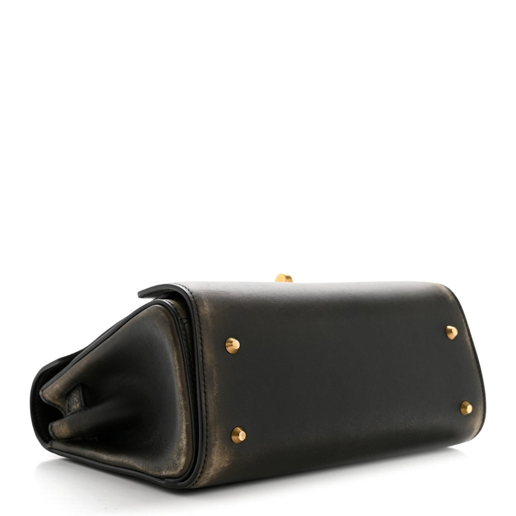Calfskin Small Money Top Handle Handbag Brown