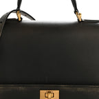 Calfskin Small Money Top Handle Handbag Brown