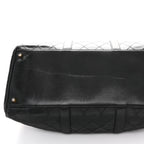 Calfskin Stitched Duffle Travel Bag Black