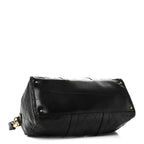 Calfskin Stitched Duffle Travel Bag Black