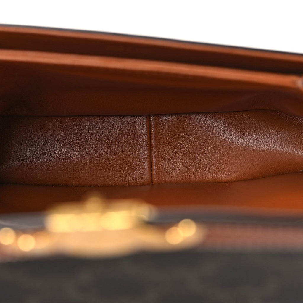 Calfskin Triomphe Canvas Teen Triomphe Bag Tan