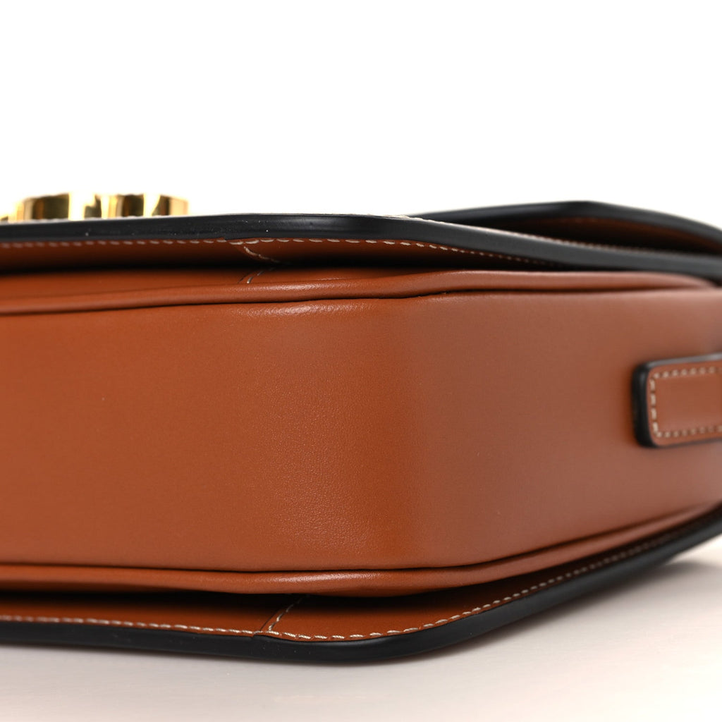 Calfskin Triomphe Canvas Teen Triomphe Bag Tan