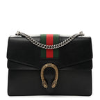 Calfskin Web Medium Dionysus Shoulder Bag Black
