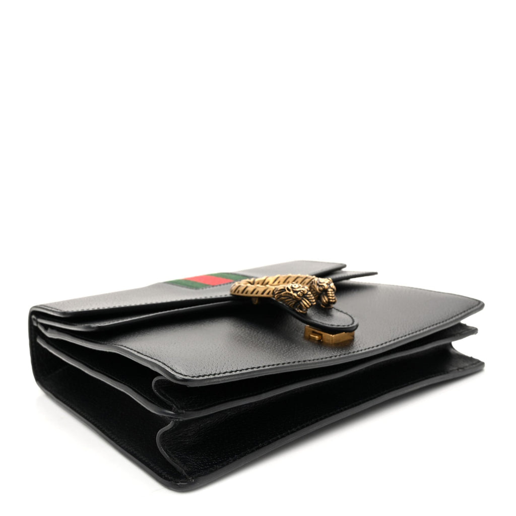 Calfskin Web Medium Dionysus Shoulder Bag Black