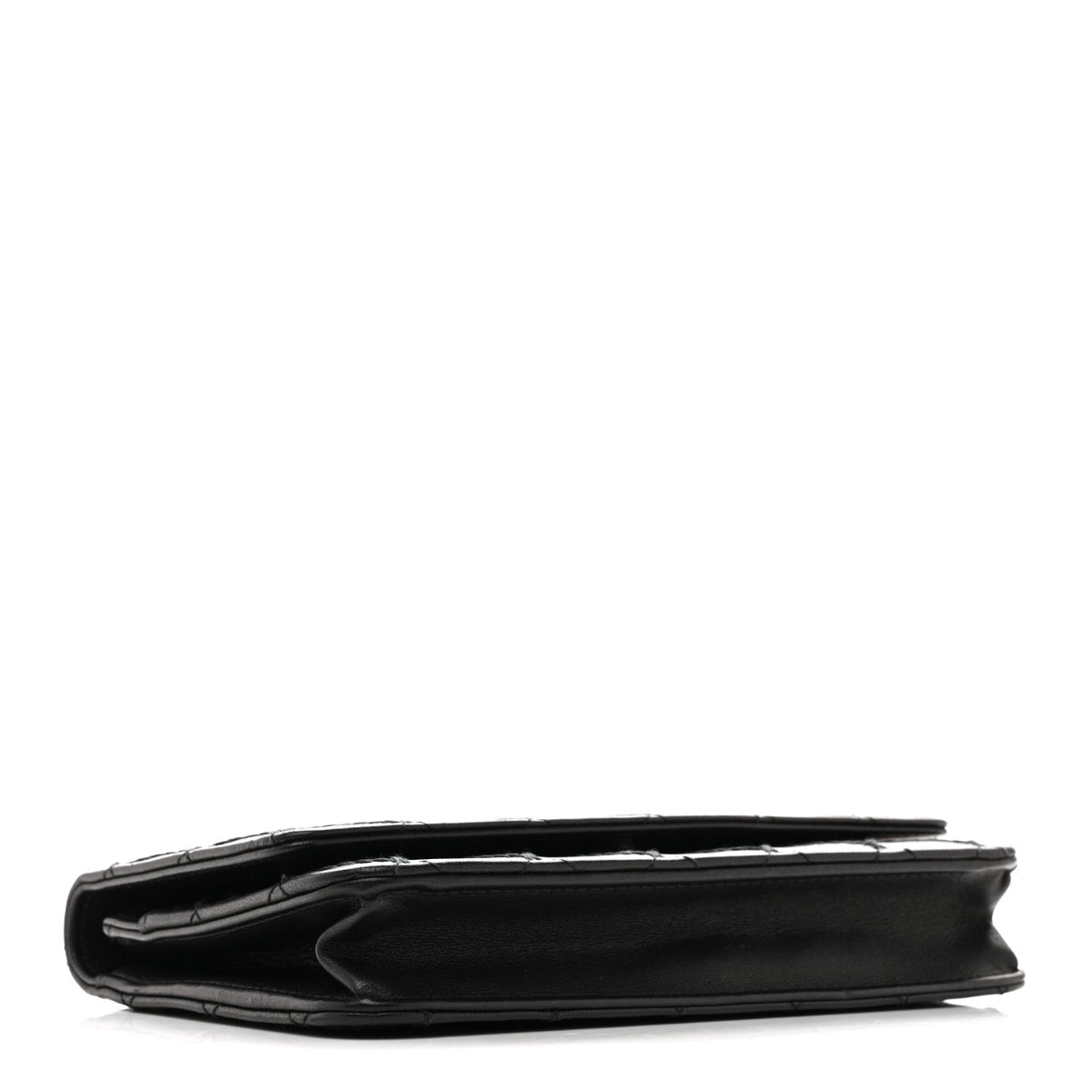 Calfskin Whipstitch Wallet On Chain WOC Black