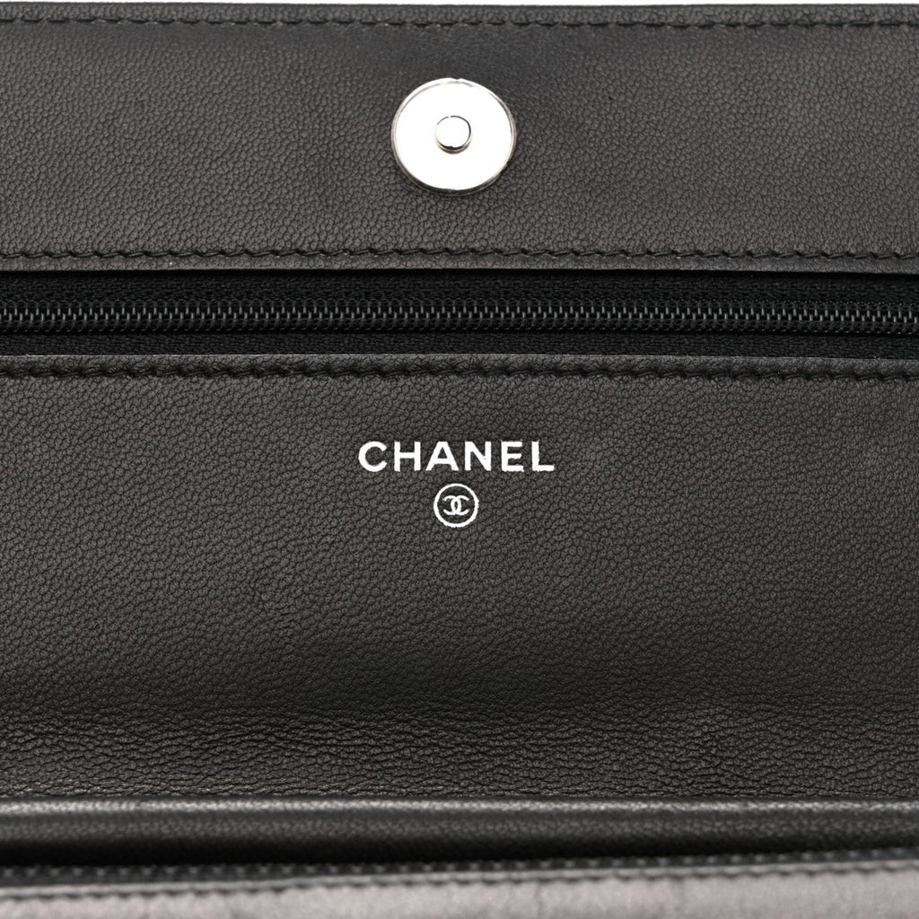 Calfskin Whipstitch Wallet On Chain WOC Black