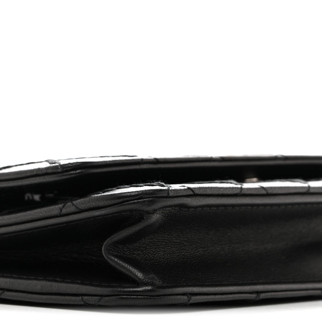 Calfskin Whipstitch Wallet On Chain WOC Black