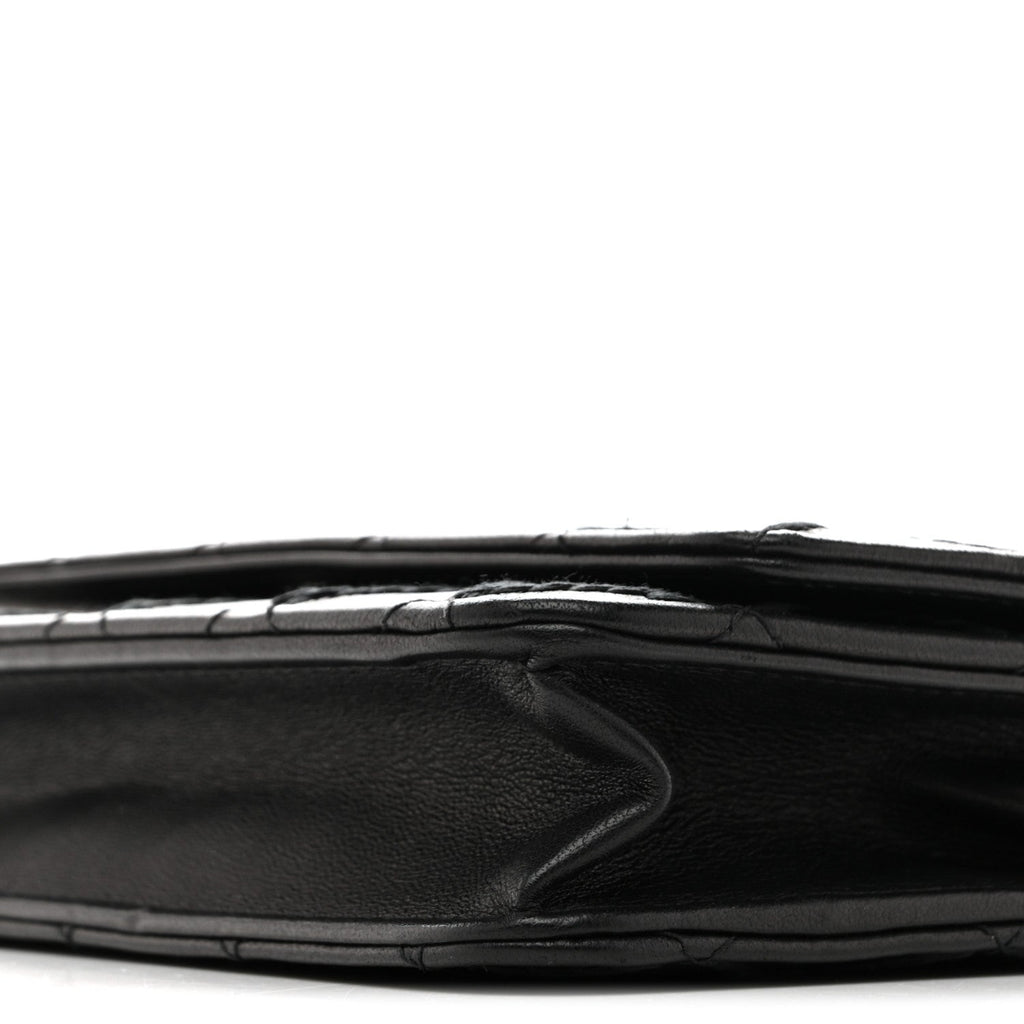 Calfskin Whipstitch Wallet On Chain WOC Black