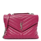 Calfskin Y Quilted Monogram Medium Loulou Chain Satchel Freesia