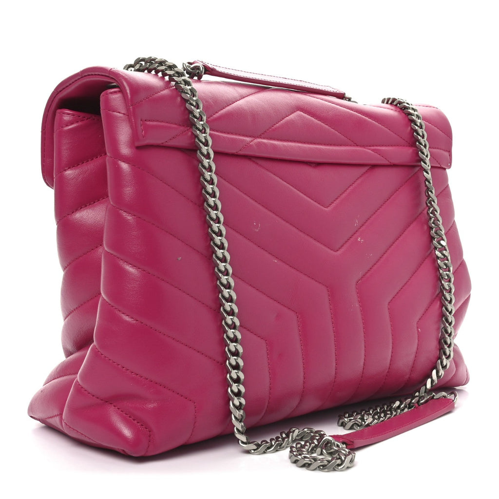 Calfskin Y Quilted Monogram Medium Loulou Chain Satchel Freesia