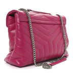 Calfskin Y Quilted Monogram Medium Loulou Chain Satchel Freesia