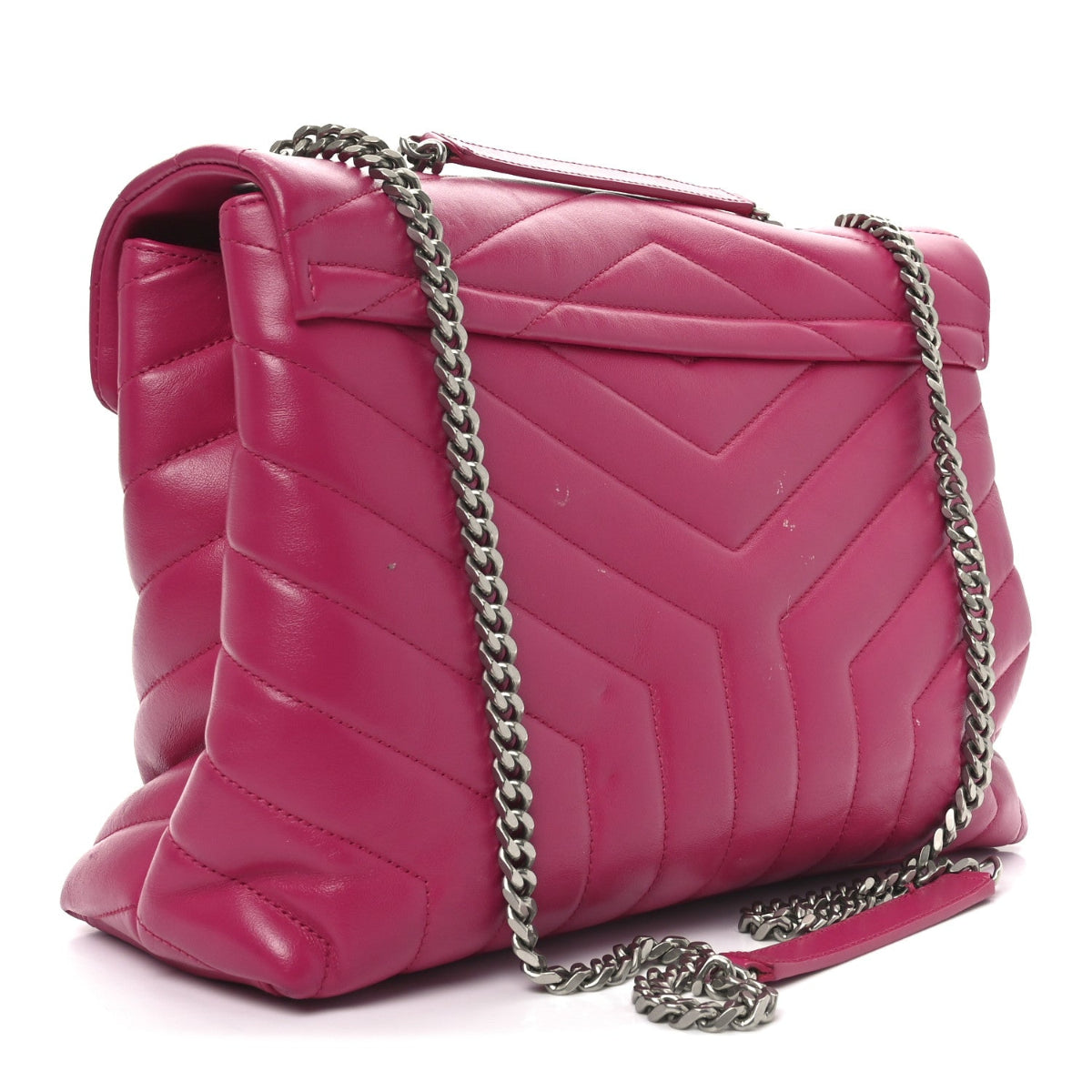 Calfskin Y Quilted Monogram Medium Loulou Chain Satchel Freesia