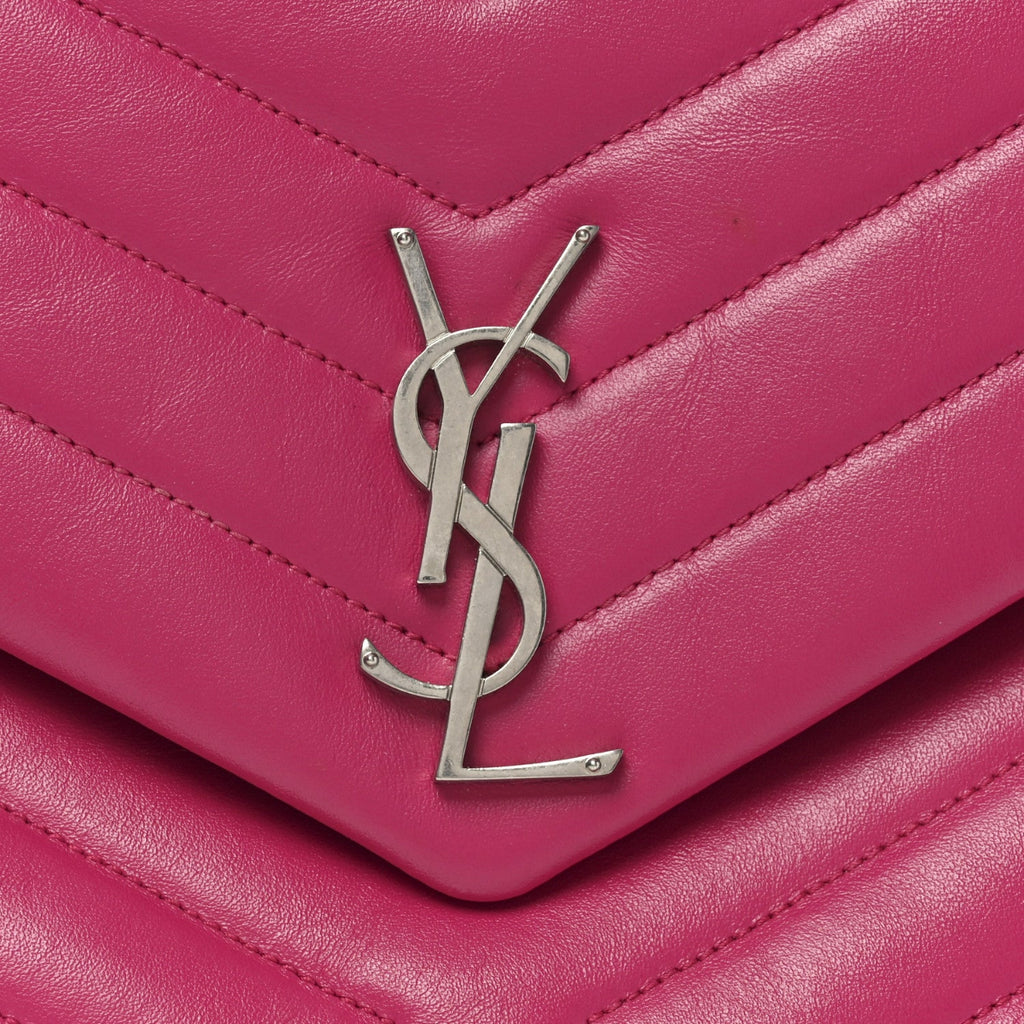 Calfskin Y Quilted Monogram Medium Loulou Chain Satchel Freesia