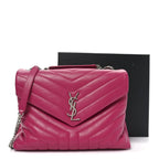 Calfskin Y Quilted Monogram Medium Loulou Chain Satchel Freesia