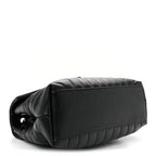 Calfskin Y Quilted Monogram Monochrome Medium Loulou Chain Satchel Black
