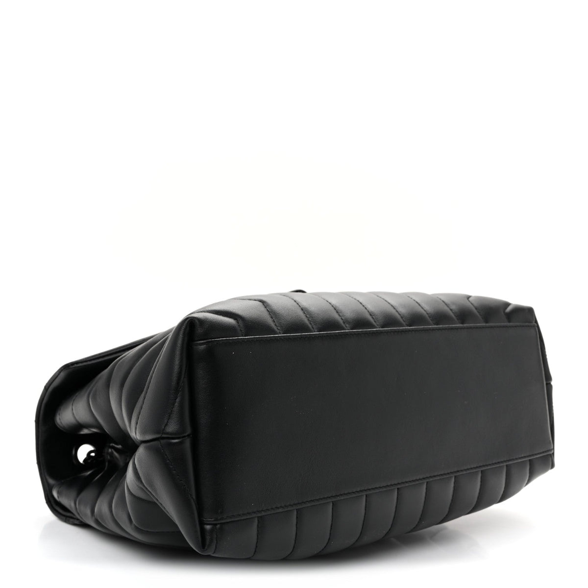 Calfskin Y Quilted Monogram Monochrome Medium Loulou Chain Satchel Black
