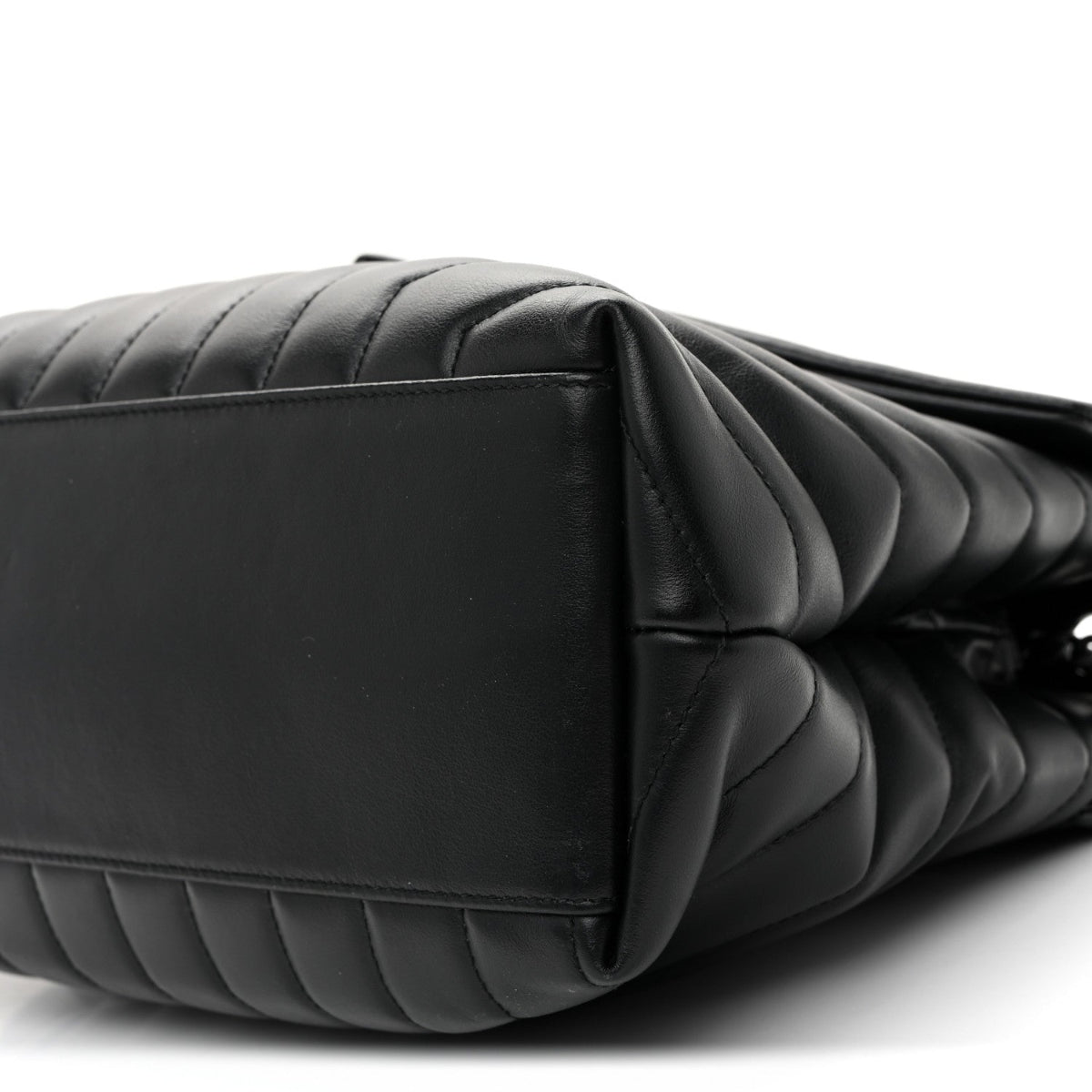 Calfskin Y Quilted Monogram Monochrome Medium Loulou Chain Satchel Black