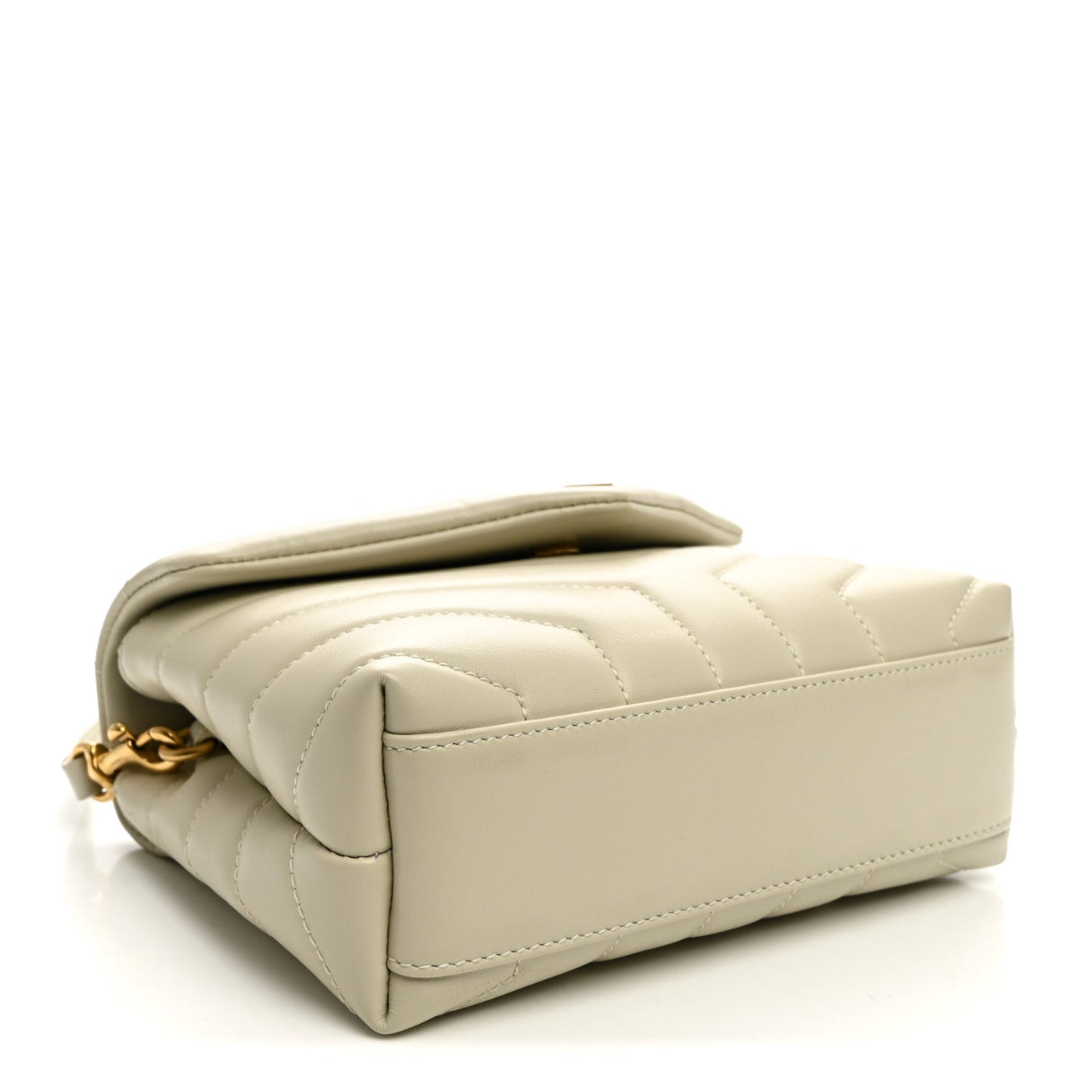 Calfskin Y Quilted Monogram Toy Loulou Crossbody Bag Blanc Vintage