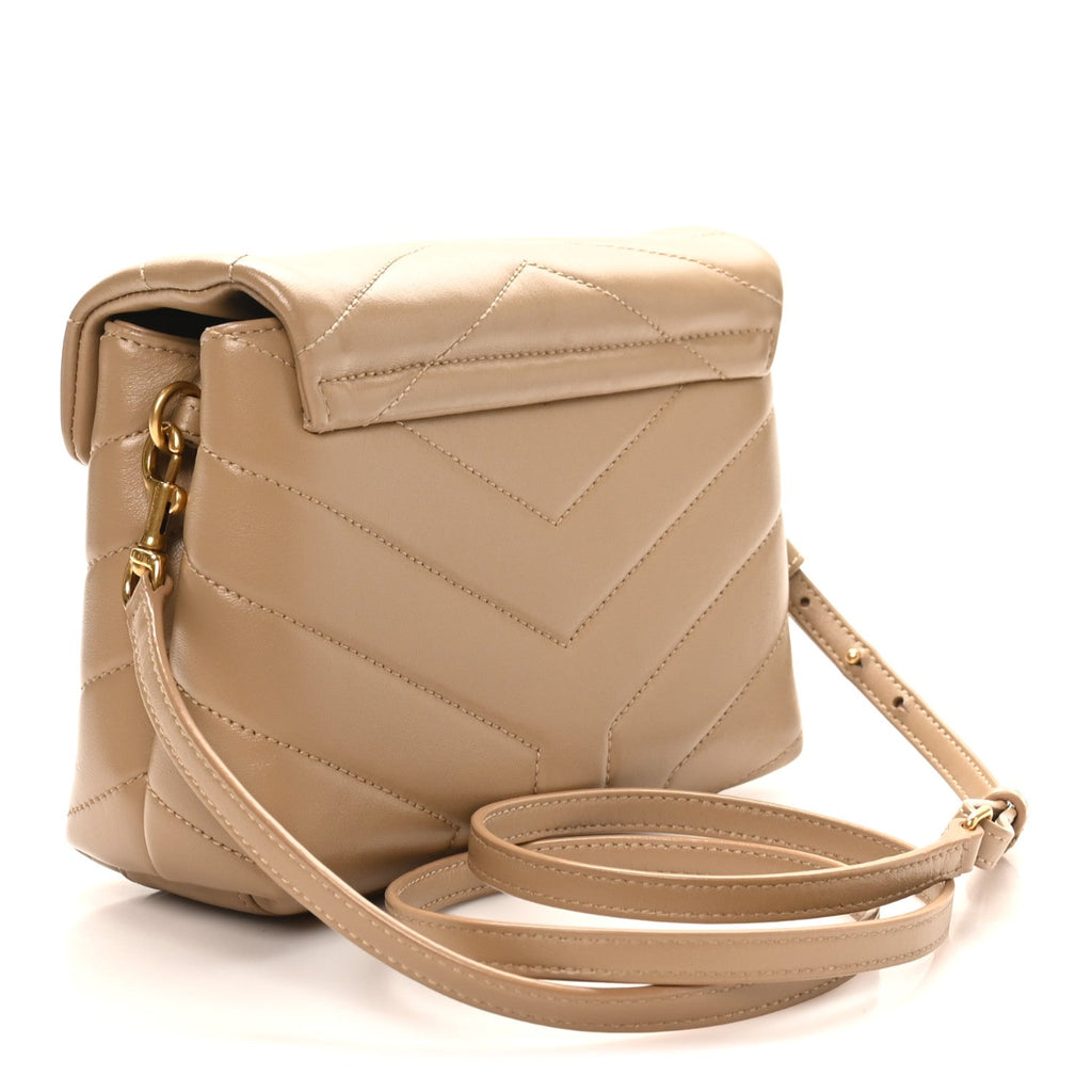 Calfskin Y Quilted Monogram Toy Loulou Crossbody Bag Dark Latte