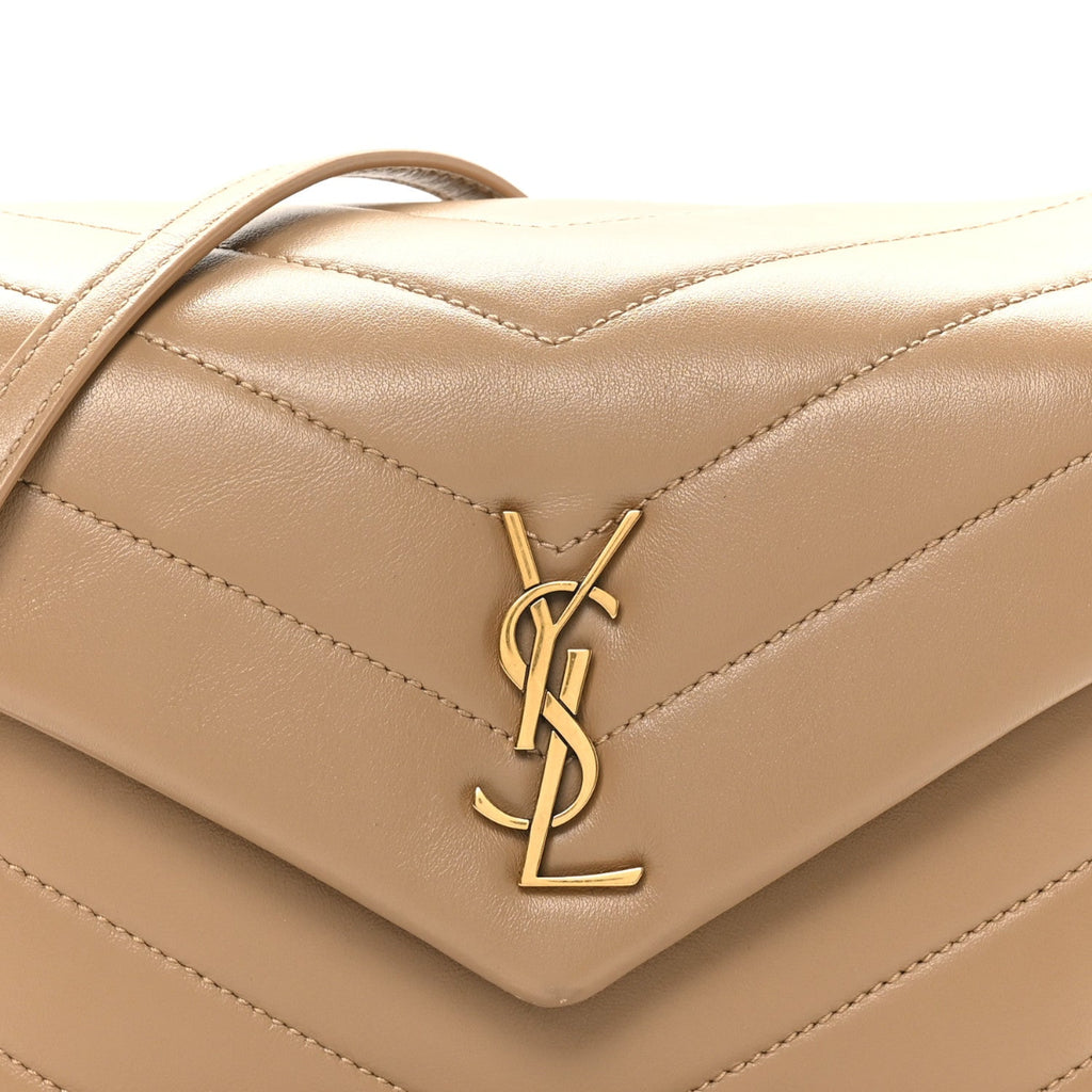 Calfskin Y Quilted Monogram Toy Loulou Crossbody Bag Dark Latte