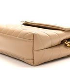 Calfskin Y Quilted Monogram Toy Loulou Crossbody Bag Dark Latte