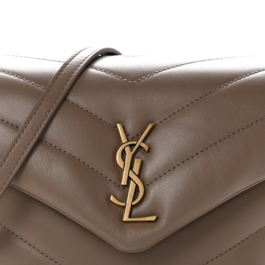 Calfskin Y Quilted Monogram Toy Loulou Crossbody Bag Taupe