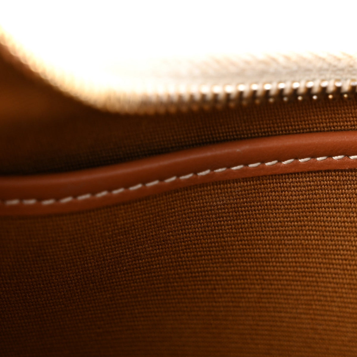 Canvas Calfskin Ava Triomphe Shoulder Bag White
