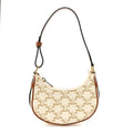 Canvas Calfskin Mini Ava Triomphe Shoulder Bag White