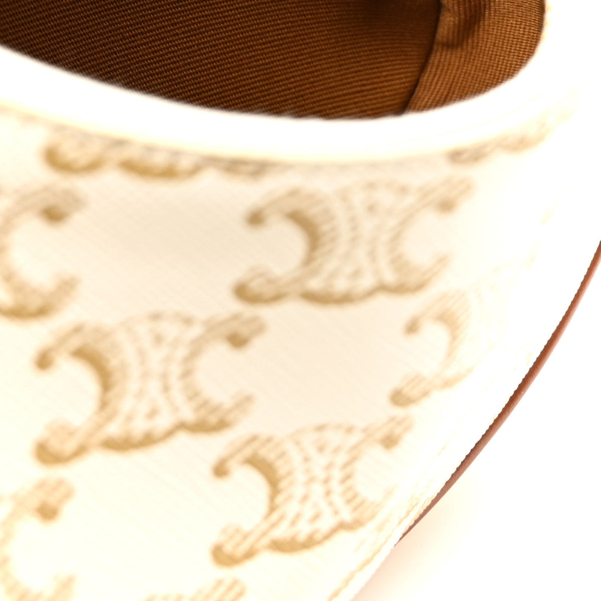 Canvas Calfskin Mini Ava Triomphe Shoulder Bag White